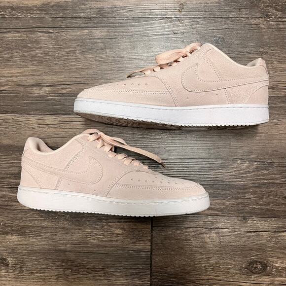 Nike Court Vision Low Pink Suede Orange Pearl Women’s Sneaker Sz 7.5 DH0253-800 - Picture 3 of 10